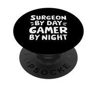 Chirurgo di Giorno Giocatore di Notte Sala Operatoria Chirurgia Umorismo PopSockets PopGrip Adesivo