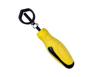 Chisel Holder - Metal Stamping Tools, Metal Stamping Jig, Bracciale Bending Jig, Carbon Steel Punch Holder Tool, Security Holderr Marking Punch With Yellow Rubber Handle For Men Women Metall Working