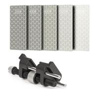 Chisel Sharpening Kit - All-Metal Honing Guide & 5 Diamond Stones (200-2000 Grit), Adjustable Sharpener Jig for Wood Chisels, Plane Irons, Knives, Blades | Precision Angle Sharpening (A)