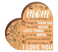 CHISHAYA Mamma a forma di cuore, decorazione per la festa della mamma, in legno, ringraziamento di figlia, 4 anni, idea regalo a forma di cuore, decorazione per la festa della mamma (E, taglia unica)