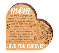 CHISHAYA Mamma a forma di cuore, decorazione per la festa della mamma, in legno, ringraziamento di figlia, 4 anni, idea regalo a forma di cuore, decorazione per la festa della mamma (F, taglia unica)