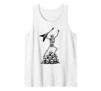 Chitarra a Mano Rock On Skeleton Skull Power Rock Band Canotta