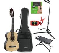 Chitarra Acustica 1/2 Set Completo Supporto Accordatore LED Custodia Poggiapiedi