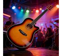 Chitarra Acustica Con Corde In Acciaio, Kit Completo Di Chitarra Acustica Con Spalla Mancante Di Dimensioni Standard Per Adulti E Musicisti(Sunset color)