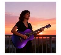 Chitarra acustica da 104,1 cm per principianti adulti, tutorial elementare di chitarra folk a grandezza naturale, set con custodia da concerto (viola)