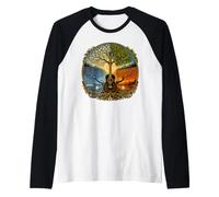 Chitarra Acustica del Lago Stagioni Nature Music Maglia con Maniche Raglan