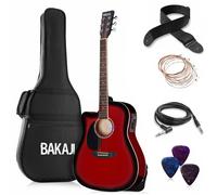 Chitarra Acustica Elettrica Slim 41" Redburst Kit Corde Plettro Tracolla e Cavo