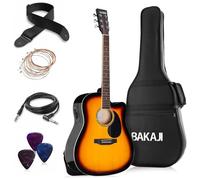 Chitarra Acustica Elettrica Slim 41" Sunburst Kit Corde Plettro Tracolla e Cavo