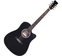 Chitarra Acustica Elettrificata Elettroacustica Nera Dreadnought 3 Bande XLR EQ