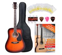 Chitarra Acustica Folk Western Dreadnought 20 Tasti Sunburst Custodia Plettri