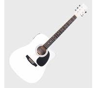 Chitarra Acustica Folk Western Dreadnought Elettrificata 20 Tasti 6 Corde Bianco