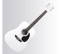 Classic Cantabile WS-10WH Chitarra Western (Dreadnought, Western acustica, corde in acciaio, principianti & avanzati) bianca