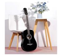 Chitarra acustica per principianti, chitarra per adolescenti e adulti, con custodia per chitarra, corde in ottone, capotasto e plettro per corde (nero, 101,6 cm)