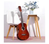 Chitarra acustica per principianti, chitarra per adolescenti e adulti, con custodia per chitarra, corde in ottone, capotasto e plettro per corde (marrone, 104 cm)