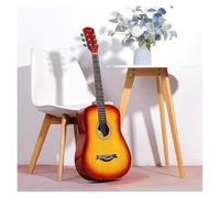 Chitarra acustica per principianti, chitarra per adolescenti e adulti, con custodia per chitarra, corde in ottone, capotasto e plettro per corde (colore tramonto, 104 cm)