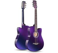 Chitarra acustica per principianti da 104 cm, chitarra da viaggio portatile a 6 corde con custodia, corde, tracolla, pipa e plettro