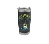Chitarra Acustica Rock On Guitar Lake Tree Moonlight Trees Tee Bicchiere termico in acciaio inox doppia parete