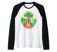 Chitarra Acustica Tree of Life Lake & Forest Nature Chitarrista Maglia con Maniche Raglan