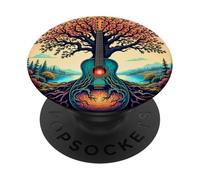 Chitarra Acustica Tree of Life Lake & Forest Nature Chitarrista PopSockets PopGrip Adesivo