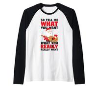 Chitarra Babbo Natale Dimmi Cosa Vuoi Divertente Natale Maglia con Maniche Raglan