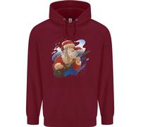 Chitarra Babbo Natale Divertente Rock N Rotolo Bambini Felpa con Cappuccio