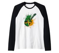 Chitarra Bandiera Acquerello Maglia con Maniche Raglan