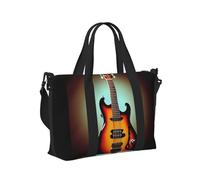 Chitarra Basso Musica Strumento Musicale Stampa Borsa a Mano Da Viaggio Portatile Pieghevole Spalla Tote Borse per Weekend Viaggio Palestra Vacanze