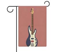 Chitarra Basso Strumenti Musicali Bandiera Giardino Casa Prato Cartello di Benvenuto Banner Doppio Lato Piccole Bandiere Personalizzate per Piscina Cortile Esterno Decorazione Della Parete Della Casa