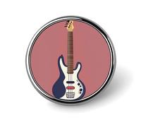 Chitarra Basso Strumenti Musicali Distintivo Rotondo Distintivo Personalizzato In Metallo Spilla Distintivi Fit Abbigliamento Borse Cappello Umoristico Stampato Spilla Distintivo Decorazioni per Feste