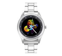 Chitarra Bradipo Arcobaleno Bradipo Love Musica Moda Orologio da Polso al Quarzo in Acciaio Inox con Numeri Arabi per Uomo Donna, Stile:, regular, MHXYZHW