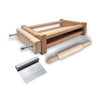Chitarra Chitarella per Pasta Fresca - Chitarra Abruzzese per Pasta, Spaghetti, Fettuccine - Con Corde Tagliapasta inox -Chitarra doppio lato, Kit con Spatola in Acciaio Tagliapasta e Mattarello