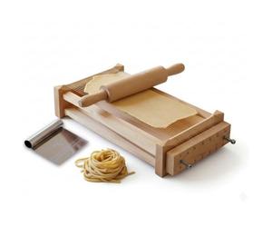 Chitarra Chitarella per Pasta Fresca - Chitarra Abruzzese per Pasta, Spaghetti, Fettuccine - Con Corde Tagliapasta inox -Chitarra doppio lato, Kit con Spatola in Acciaio Tagliapasta e Mattarello
