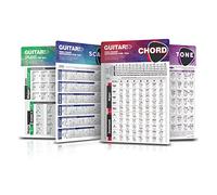 Chitarra Chord Chart of Popular Chords,Bilance,Triadi,Tune, riferimento per principianti, chitarristi e insegnanti, un perfetto foglio laminato tascabile di chitarra elettrica acustica • 6 inx8 in