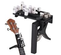 Chitarra Chord Trainer, Portable Clip on Guitar Assisted Tool, Compact Ukulele Chords Assistant, String Strumento Accessories for Learning and Practicing with Ease, Black Color