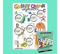 Chitarra Chords Kids Poster 19x27 + Easy Guitar Method Songbook •