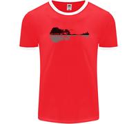 Chitarra Città Riflesso Chitarrista Elettrico Uomo Ringer Fotl