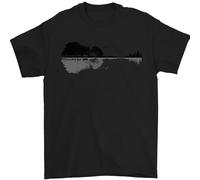 Chitarra Città Riflesso Chitarrista Elettrico Uomo T-Shirt 100% Cotone