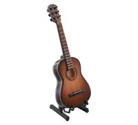 Chitarra classica in legno in miniatura, con corde realistiche, piroli e tasti con supporto per uso decorativo (caffè)