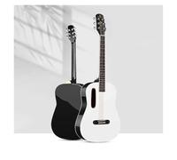 Chitarra classica lucida, kit chitarra acustica per principianti, adulti e adolescenti, con custodia, accordatore, tracolla, corde, plettri (nero-bianco)