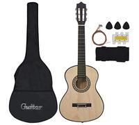 Chitarra Classica per Bambini e Principianti, Set Completo 1/2 (34") in Legno di Tiglio con Borsa, Tracolla, Plettri, Accordatore e Corde, Scala 52,5 cm, Design Classico for Studio e Pratica Domestica