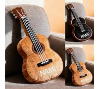 Chitarra classica personalizzata a forma di cuscino a tema musica amante chitarristi regali, nome personalizzato 2D stampato strumento musicale chitarra gettare cuscino divano cuscini decorativi