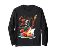 Chitarra Colorata con Microfono e Rose - Vibes Musicali Maglia a Manica