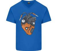 Chitarra Cuore Chitarrista Acustiche Elettrico Uomo Scollo A V Cotone T-Shirt