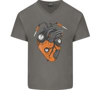 Chitarra Cuore Chitarrista Acustiche Elettrico Uomo Scollo A V Cotone T-Shirt