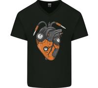 Chitarra Cuore Chitarrista Acustiche Elettrico Uomo Scollo A V Cotone T-Shirt