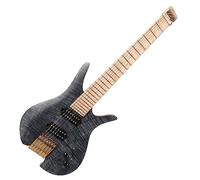Chitarra Da Viaggio Elettrica Senza Testa Con Tasti A Ventaglio A 7 Corde Legno Di Frassino Con Impiallacciatura Di Acero Fiammato Chitarra Elettrica da Viaggio Senza Testa
