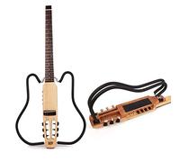 Chitarra Da Viaggio Silenziosa Con Custodia per Chitarra Acustica Deluxe (Set A 6 Corde) Ideale per Gli Spostamenti Con Corde per Chitarra, Tracolla per Chitarra, Custodia per Chitarra Right