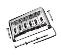 Chitarra elettrica a 6 corde con ponte fisso passante 76.5x44.5 mm accessorio hardtail nero cromato Ponte Chitarra Acustica Generico(Chrome)