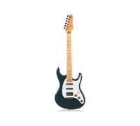 Chitarra Elettrica A Corpo Solido Con Finitura Metallica Con Manico E Tastiera In Pioppo E Acero Adult Electric Guitar(Dark green)