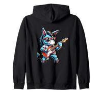 Chitarra Elettrica Asino Fresco Rock 'n' Roll Felpa con Cappuccio